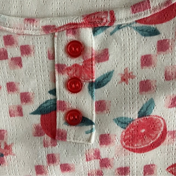Rae Dunn 3 Piece Checked Orange Lounge Set Spread Kindness Pajama Tee cami short - Picture 6 of 13